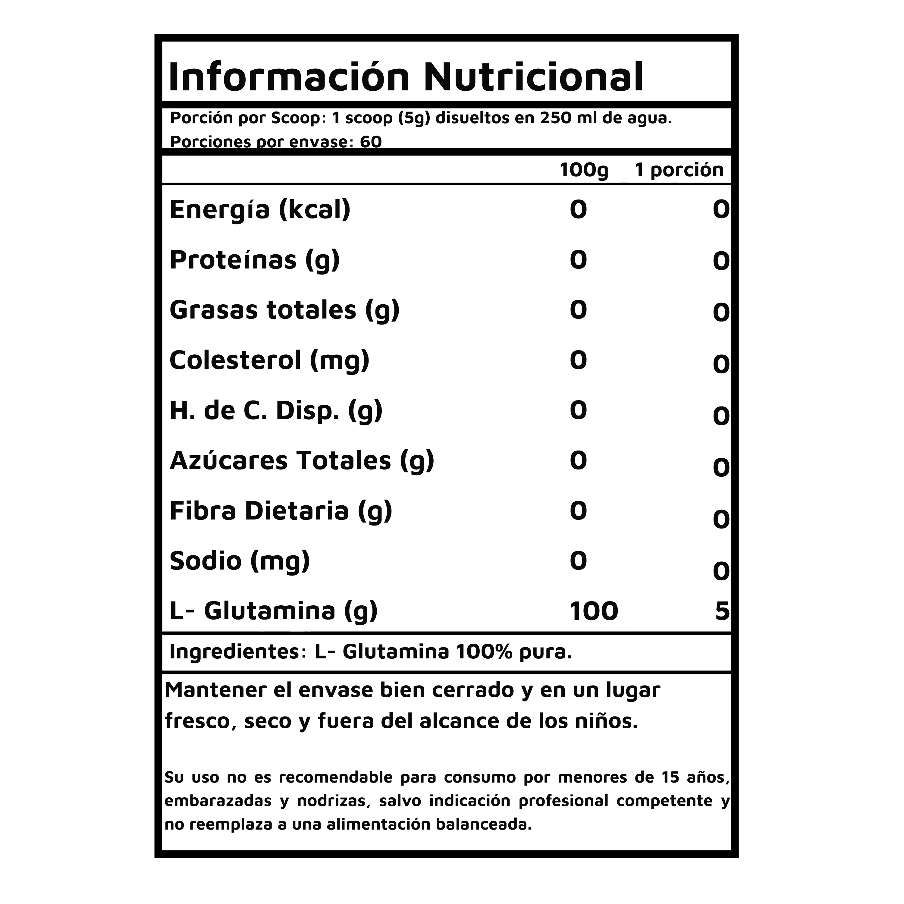 Glutamina En Polvo 300g