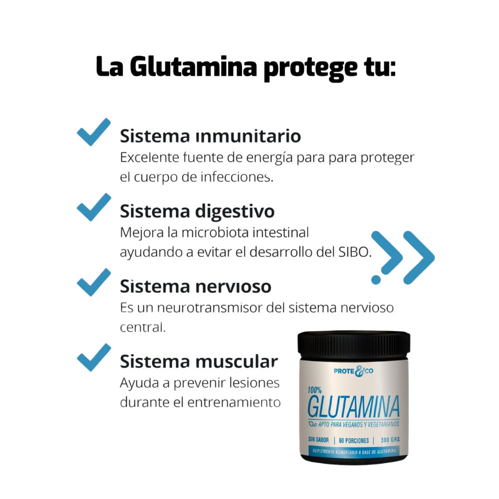 Beneficios glutamina en polvo Prote&Co