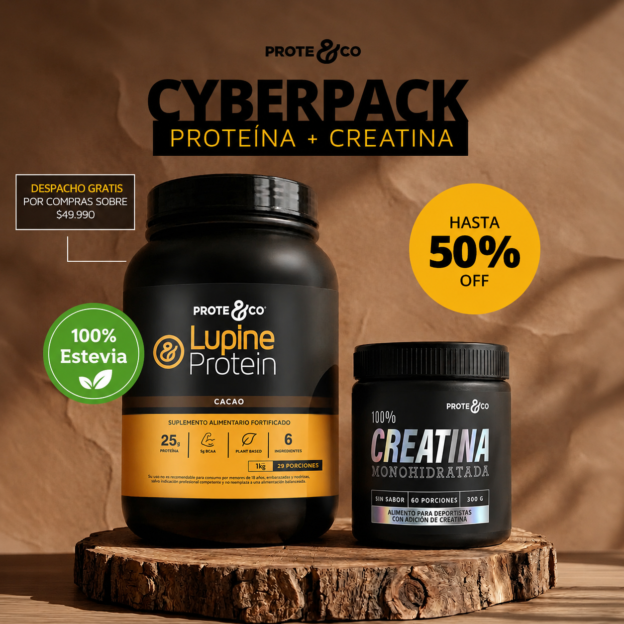 Pack Proteína Vegetal + Creatina Monohidratada