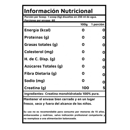 Creatina Monohidratada En Polvo 300g