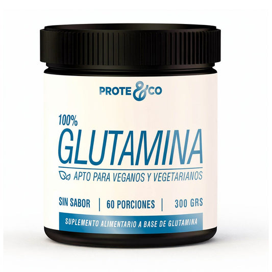 Glutamina en polvo 300 g sin sabor Prote&Co para recuperación muscular y salud intestinal