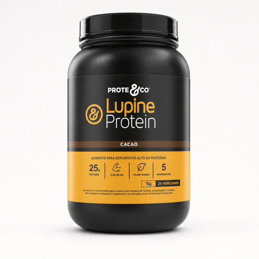 Proteína vegana Lupine Protein sabor cacao 1 kg Prote&Co, proteína vegetal de lupino y arveja sin lactosa.