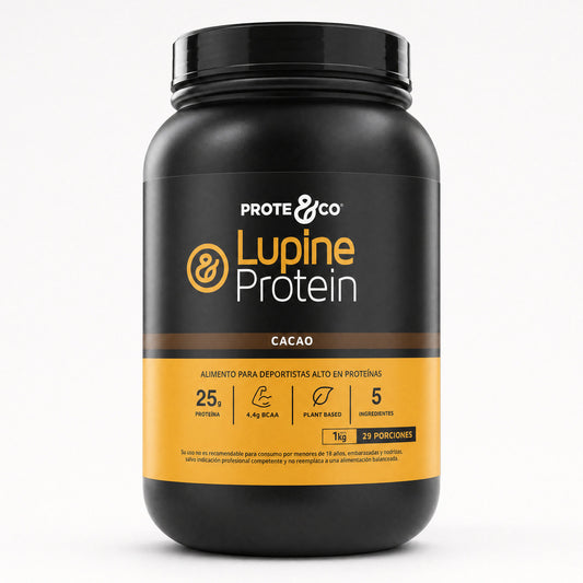 Proteína vegana Lupine Protein sabor cacao 1 kg Prote&Co, proteína vegetal de lupino y arveja sin lactosa.