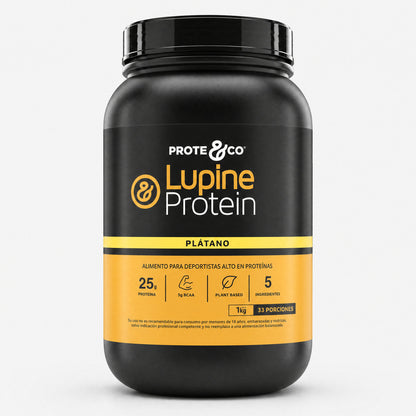 Proteína vegana Lupine Protein sabor plátano 1 kg Prote&Co, proteína vegetal de lupino y arveja sin lactosa.