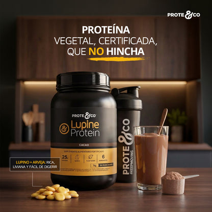Proteína vegetal que no hincha y está certificada marca Prote&Co sabor cacao y plátano